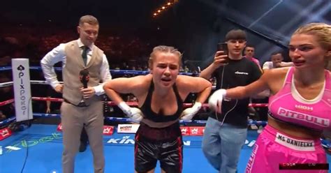 daniella hemsley boxing boobs|Womens boxer flashes the crowd after her first win